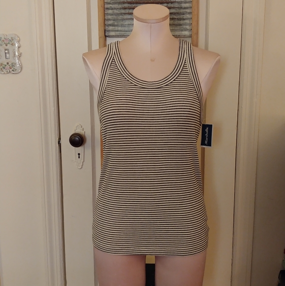 American Eagle Ribbed Tank Top Striped Soft and Sexy Shirt - Picture 4 of 6